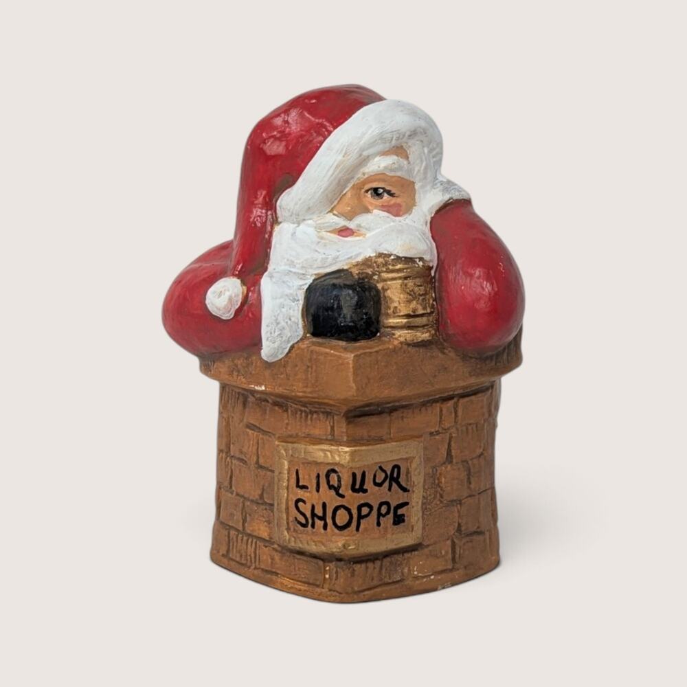 Vintage Ceramic Santa in Liquor Shoppe Chimney Figurine